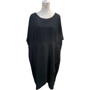 DOWNING STUDIO Dress Black NWT Size 3X Lagenlook Minimalist Comfort Dressy